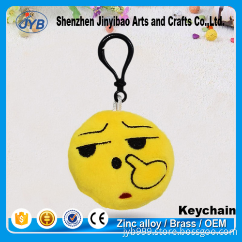 custom various funny emoji keyring fur nosepick popular face keychain